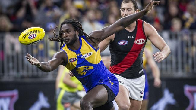 Nic Naitanui and his Eagles teammates win a lot of free kicks at home. Picture: AAP