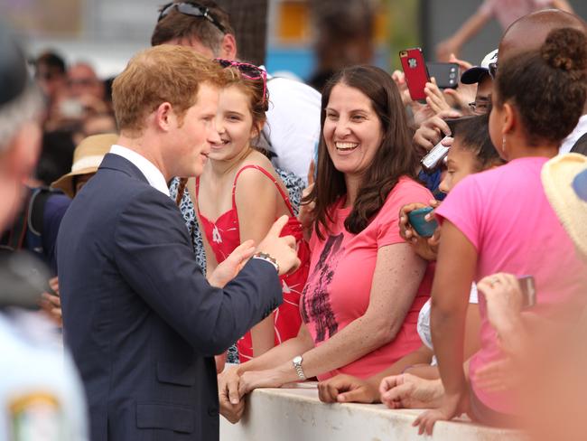 Ladies’ man ... Prince Harry greeting the public at Campbel’s Cove in Sydney as part of his visit to the Harbour City for the Australian Royal Navy's International Fleet Review in 2013.