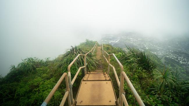 The mountain trail in Kaneohe, O'ahu is made of 3922 steps. Picture: iStock