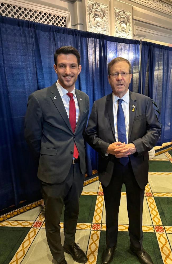 An undated photo of Yaron Lischinsky and Israeli President Isaac Herzog from his LinkedIn page.