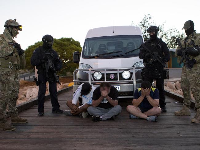 Men are arrested on the day the boat arrived in WA.