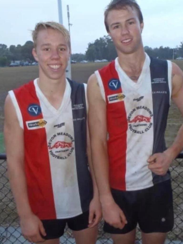 James Harmes and his brother Patrick at Devon Meadows.