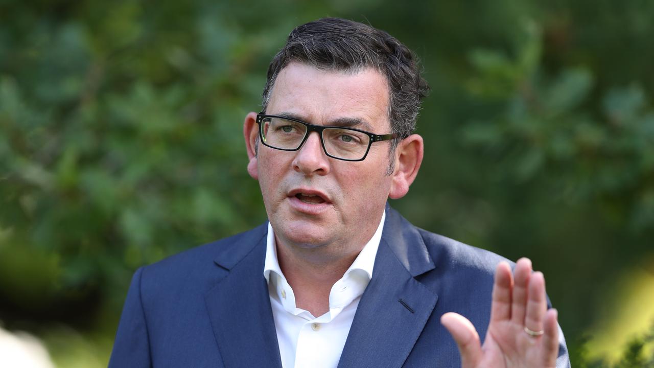 Victorian Premier Daniel Andrews told reporters this morning a decision was yet to be made on crowd numbers at the Open. Picture: NCA NewsWire/David Crosling