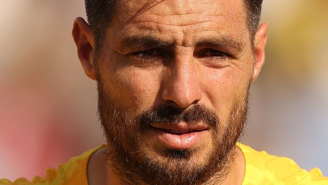 DOHA, QATAR - JANUARY 28: Bruno Fornaroli of Australia lines up for the AFC Asian Cup Round of 16 match between Australia and Indonesia at Jassim Bin Hamad Stadium on January 28, 2024 in Doha, Qatar. (Photo by Robert Cianflone/Getty Images)