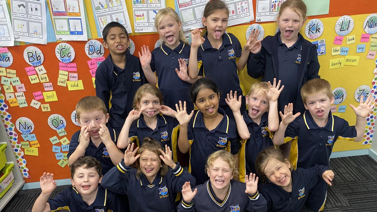 St Peter’s Catholic Primary School Prep Gold: Back row: Luke George, Rogue Whiting, Alyssa Murray, Indianna Neave. Middle row: Thomas Keppie, Lyla-Rose Hinds-Ward, Adelina Prince, Koby Kidd, Tate Fenlon. Front row: Ryall Smith, Tenley Miller, Stella Dalton, Emma Davenport. PHOTO: Penelope Pelecas