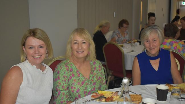 Sam Thrupp, Debbie Forbes and Maree Caberty at Zonta Roma's International Women's Day Breakfast 2023. Picture: Chloe Cufflin.