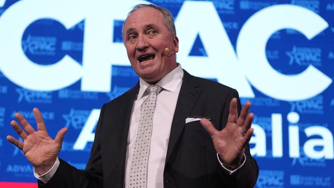 Barnaby Joyce speaking at a CPAC event in Australia last year.