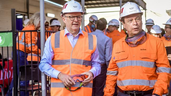 Mr Albanese toured Rio Tinto's Yarwun Alumina Refinery in Gladstone in June. Picture: AAP