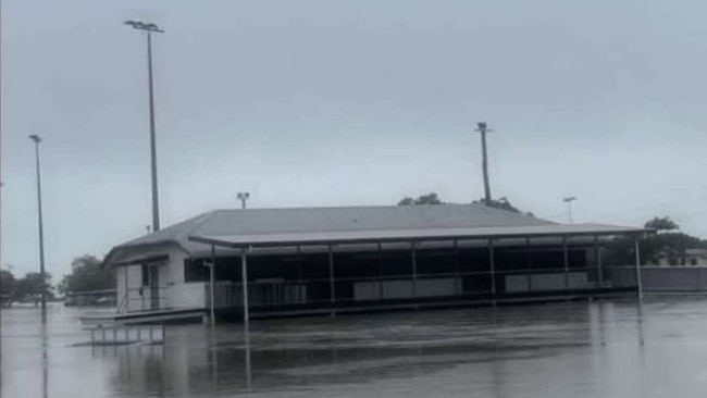 Flooding at Ingham's Herbert River Crushers clubhouse in February 2025. Picture: Herbert River Crushers