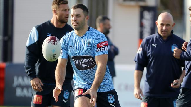 NSW captain James Tedesco is a quiet presence at Blues training Picture: Tim Hunter.