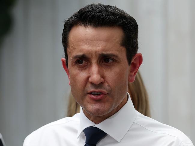 Leader of the Opposition David Crisafulli during a media conference at The Chambers, Cairns. Picture: Liam Kidston.