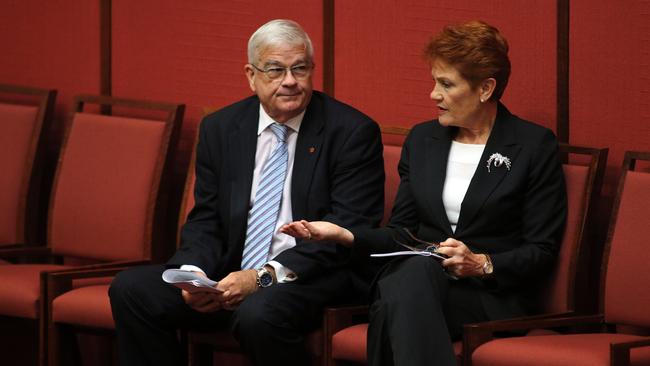 Pauline Hanson with Brian Burston. Picture: Gary Ramage.