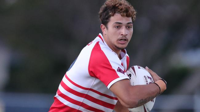 Langer Cup: PBC host St Mary's Toowoomba at Burleigh Bears Rugby League Club at Pizzey Park Miami. PBC's Xavier Savage breaks the line.. Picture Glenn Hampson