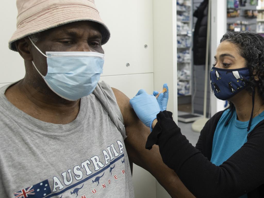 A patient in London receives his COVID vaccination. Scientists are already working on new versions to help protect against virus mutations. Picture: Dan Kitwood/Getty Images