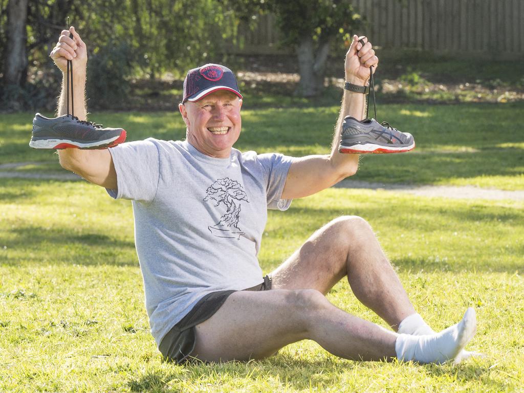 Quentin Valentine is 68 years old and recently ended a running streak of 36 years and 6 days - running for at least 5km everyday since 1982.  Picture:Rob Leeson.