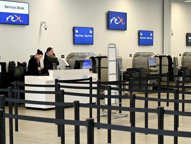 Rex Airlines staff have had a nervous wait in recent months. Picture: William WEST / AFP