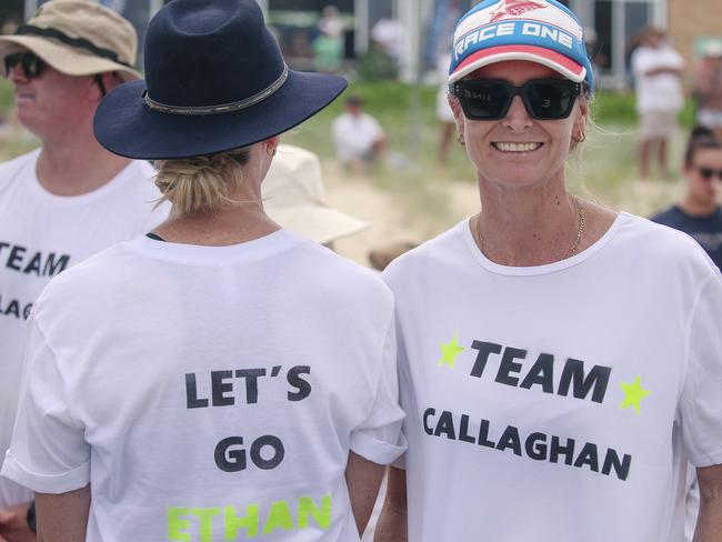 Ethan Callaghans Mum Natalie (R) on Day 1 of the Shaw and Partners Iron Man /Woman Series at North Burliegh. Picture: Glenn Campbell
