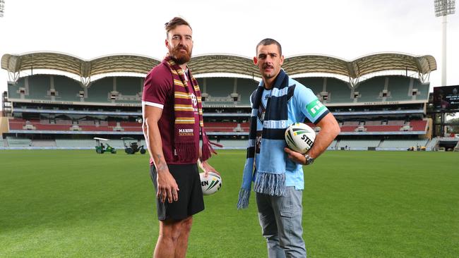 AFL stars Charlie Dixon and Taylor Walker promote the Origin game back in March.