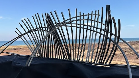 A mock-up of a memorial sculpture by local artist Techy Masero planned for the East Point reserve. Picture: Elise Graham