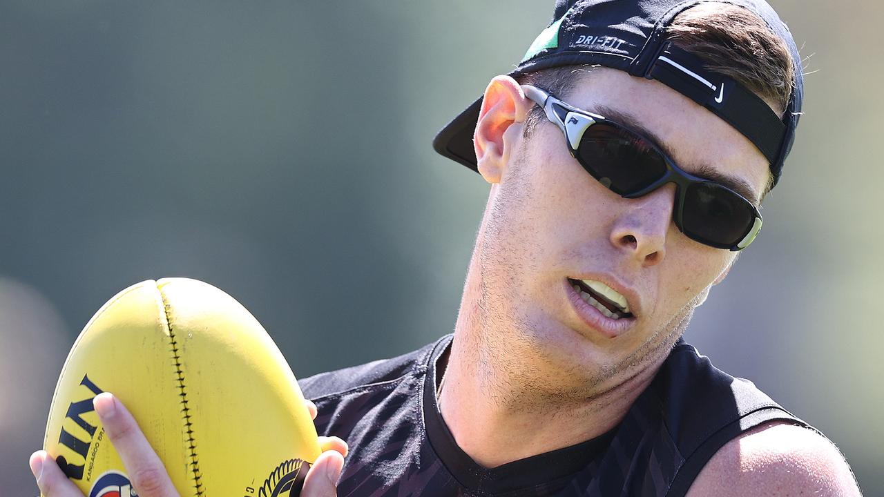 Collingwood tall Mason Cox during a training session. Picture: Michael Klein