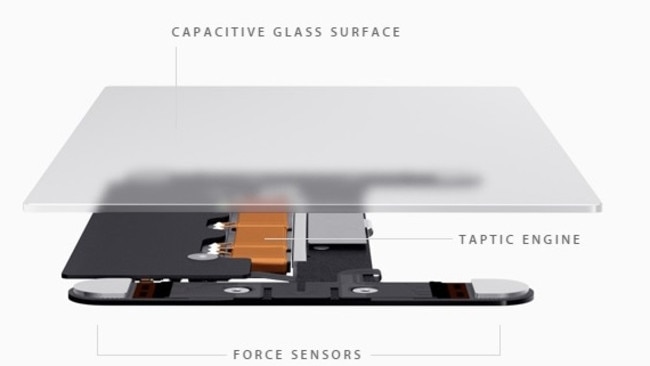 Feeling the force ... A breakdown of a Force Touch trackpad in a 13-inch Apple MacBook Pro.