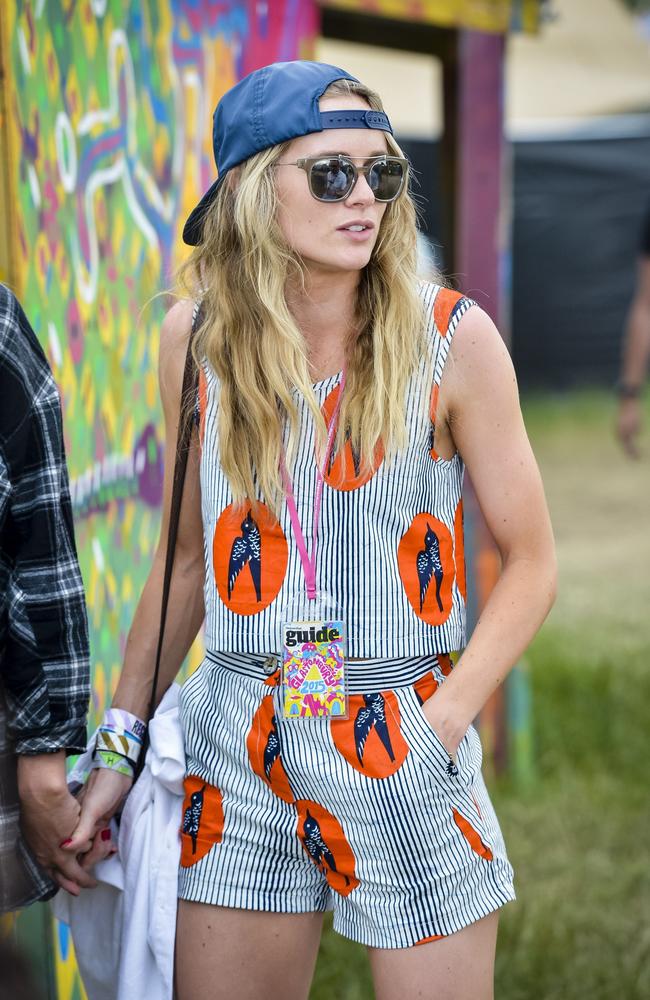 Cressida Bonas at the 2015 Glastonbury Festival, at Worthy Farm in Somerset.. Picture: AAP