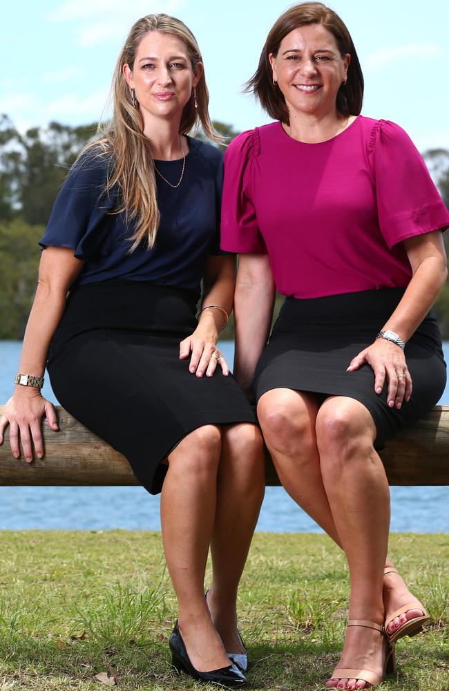 Opposition Leader Deb Frecklington (right) with new Member for Currumbin Laura Gerber