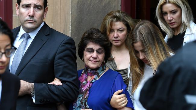 Judith Obeid, (centre), the wife of former NSW Labor minister Eddie Obeid leaves the NSW Supreme Court in Darlinghurst, Sydney. Picture: AAP.