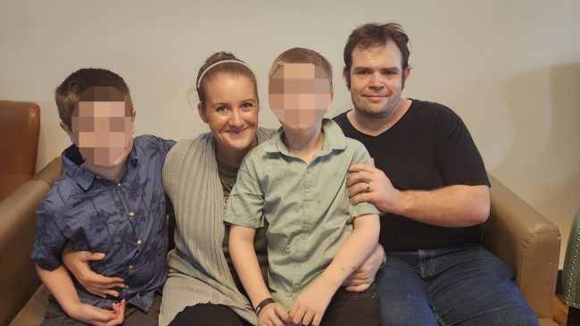 Stacey with her husband and two boys. Picture: Supplied