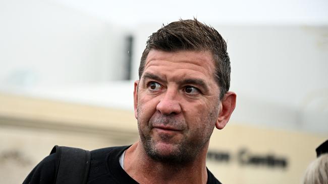 Rabbitohs head coach Jason Demetriou leaves Rabbitohs headquarters at the Heffron Centre on April 30, 2024. (AAP Image/Dan Himbrechts)