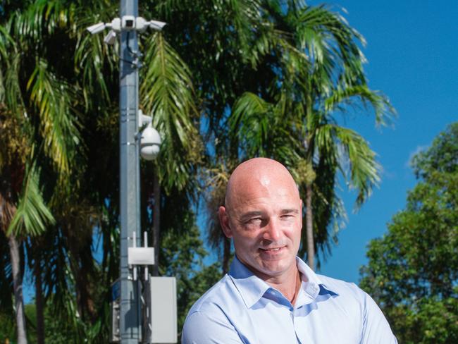 City of Darwin GM for innovation , growth and development  Josh Sattler  as Darwin council are nearly finished installing smart street lights and smart park lights.Pic Glenn Campbell