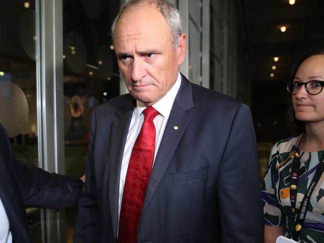 07/02/2019. NAB Chairman Ken Henry arrives at ABC in Sydney after resigning in the wake of the banking royal commission. Britta Campion/ The Australian