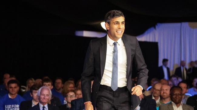 Rishi Sunak takes to the stage in Leeds on Thursday night. Picture: AFP