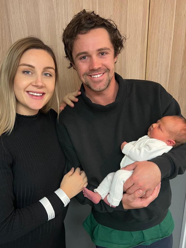 Travis Head and fiancee Jess Davies with their baby Milla Paige Head. Picture: Instagram