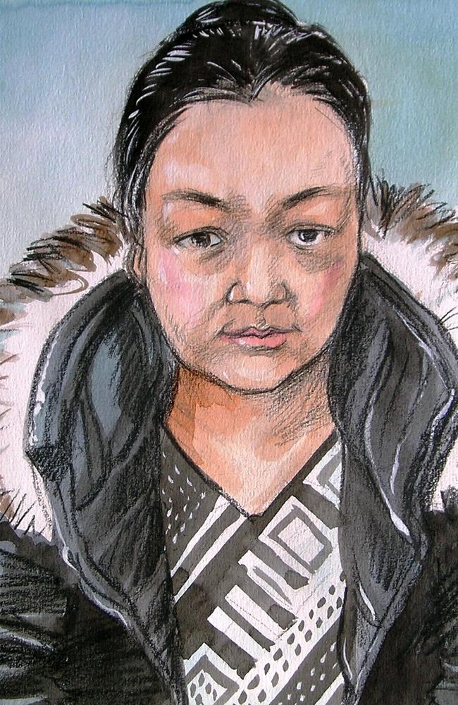 A court sketch of 33-year-old Chinese woman Jei Shao, who appeared in court today. Picture: Vincent de Gouw