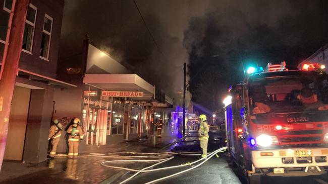 Bong Bong St Bowral was engulfed in flame last Thursday.