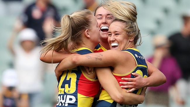 The Adelaide Crows will host this year’s grand final at Adelaide Oval next Saturday. Picture: AFL Photos via Getty Images