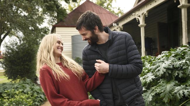 Teresa Palmer and Jim Sturgess filming Mix Tape in Sydney. Picture: BINGE