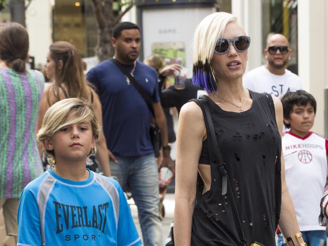 Gwen Stefani with her nine-year-old son Kingston.