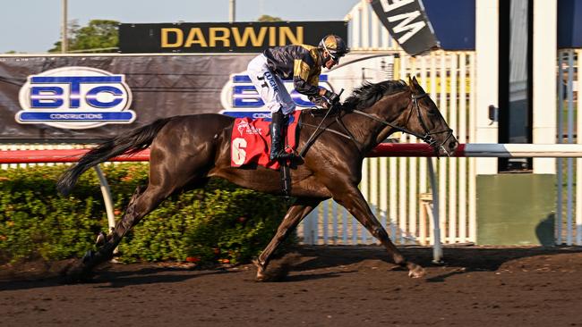 Hadouken wins Saturday’s Buntine Handicap. Picture: Caroline Camilleri