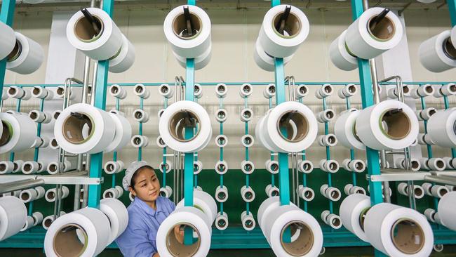 China’s industrial output rose 14 per cent in March from a year earlier. Picture: AFP