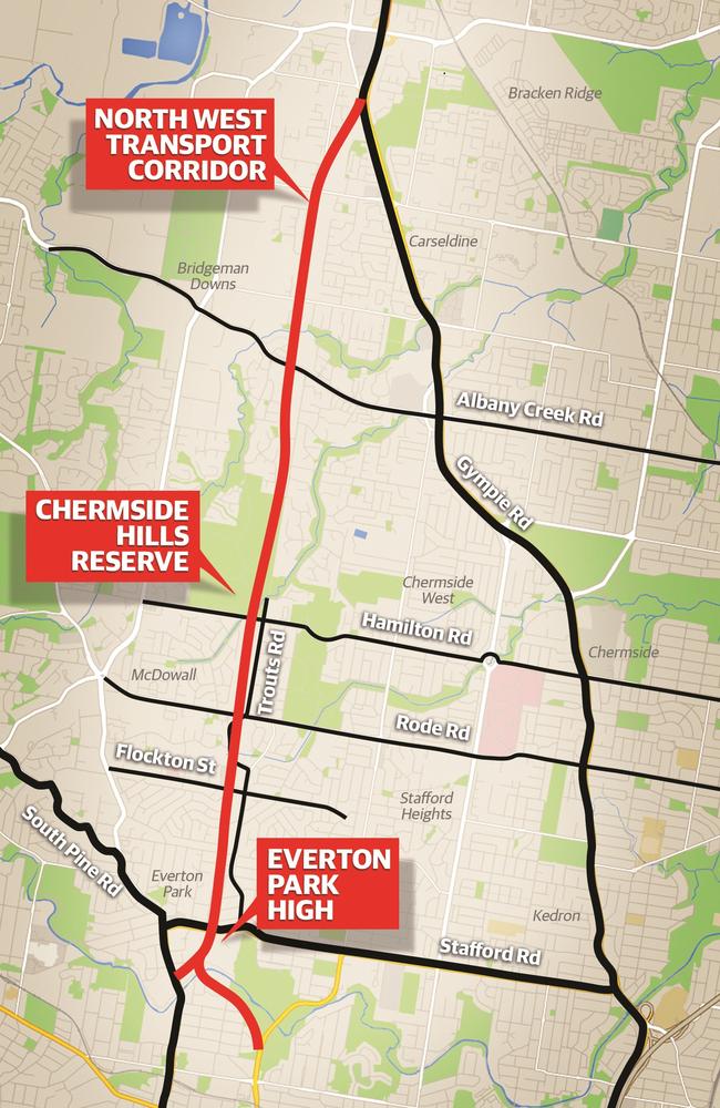 The North West Transport Corridor shown in red