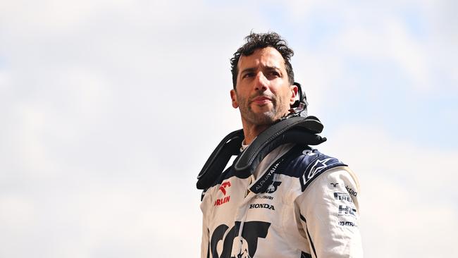 SPA, BELGIUM - JULY 30: 16th placed Daniel Ricciardo of Australia and Scuderia AlphaTauri looks on following the F1 Grand Prix of Belgium at Circuit de Spa-Francorchamps on July 30, 2023 in Spa, Belgium. (Photo by Dan Mullan/Getty Images)