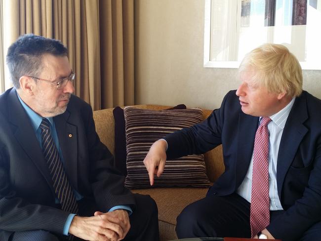 26-07-17 -The Australian's Greg Sheridan and Boris Johnson in Sydney. Supplied