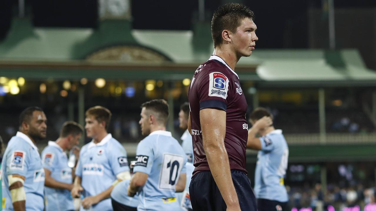 Harry Hockings of the Reds looks dejected after losing to the Waratahs at the SCG.