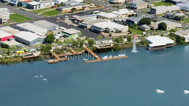 Aerial views of ReNew Mackay's riverfront development which incorporates plans for an administrative hub that could become the home of the Mackay RSL sub-branch. Picture: ReNew Mackay