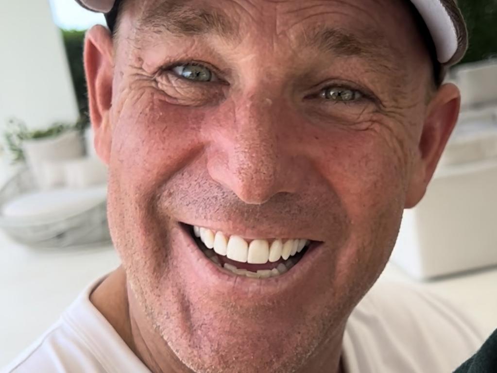 Believed to be one of the last pictures taken of Shane Warne – shot and posted by his friend Tom Hall while staying at Samujana villas in Koh Samui. Picture: Sportingnews.com