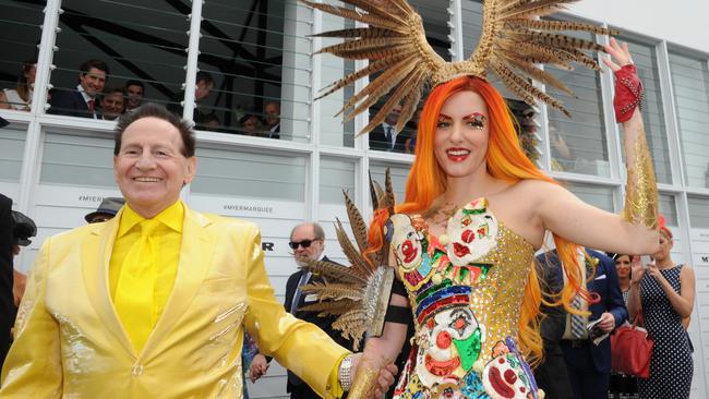 Geoffrey Edelsten and Gabi Grecko at the 2014 Melbourne Cup.