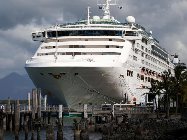 Cruise liner Sun Princess docked at the Cairns Cruise Liner Terminal. PICTURE: STEWART McLEAN