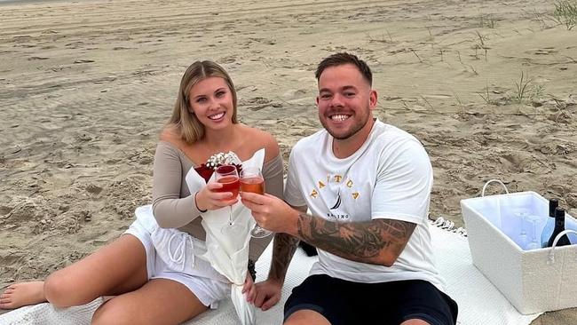 Tributes flow for Mermaid Beach man, Mitch Kilner after a horror crash claims the life of three people. Mitch's fiance, Chloe Vandersteeg remains in hospital after the crash. Photo: Supplied